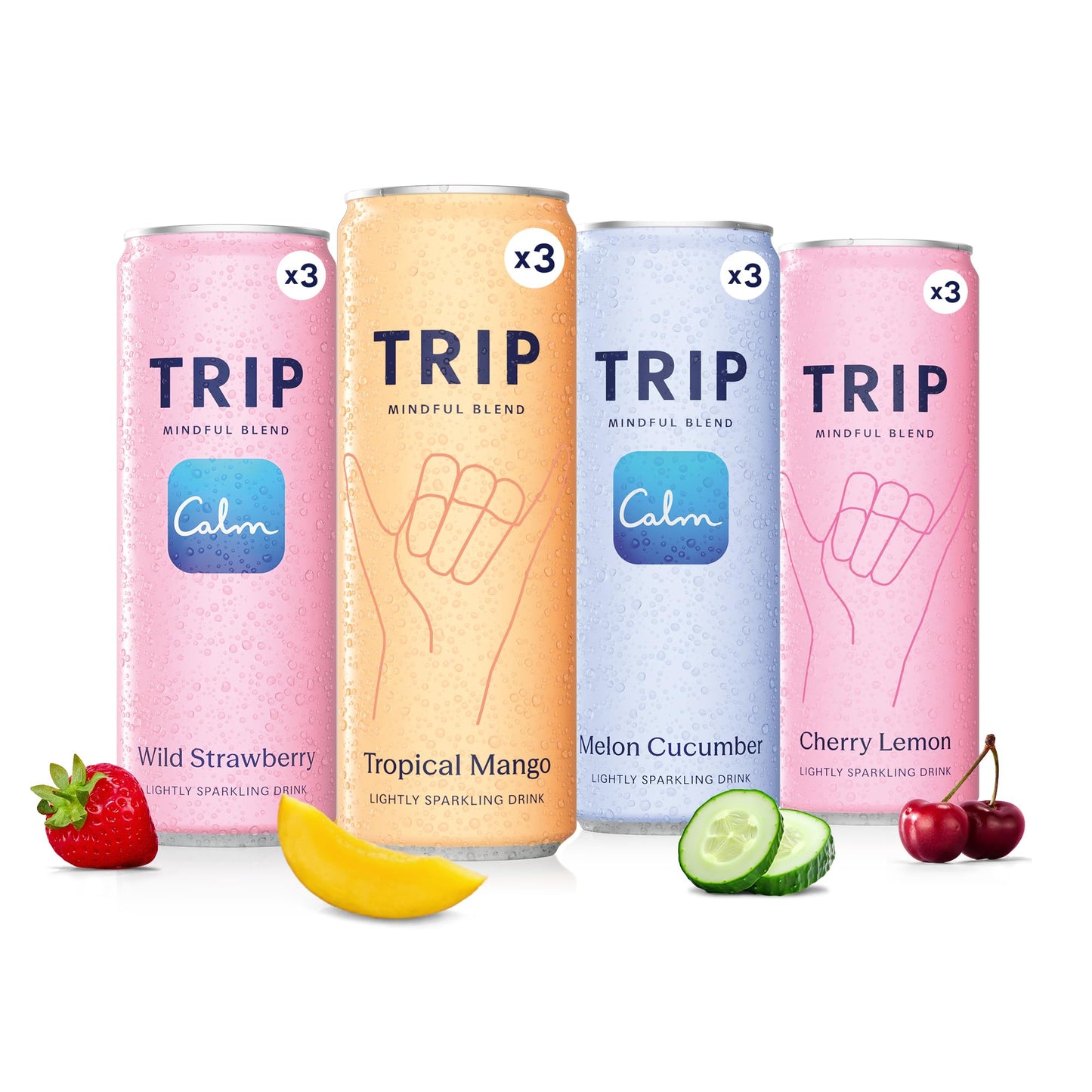 Mindful Blend Sparkling Adaptogen Seltzer Magnesium Citrate Ashwagandha Lion’s Mane L Theanine No Sugar Vegan Variety Pack 12oz Pack of 12