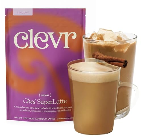 Instant Tea Latte Superfood Powder Blend with Oat Milk Lion’s Mane Reishi Mushroom 14 Servings