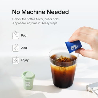 Super Instant Freeze Dried Coffee Pods Light Medium Dark Roast 100% Arabica Hot or Cold Brew