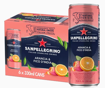 Sparkling Fruit Beverage Variety Pack Blood Orange Lemon Prickly Pear Pomegranate Cans 11.15oz Pack of 24