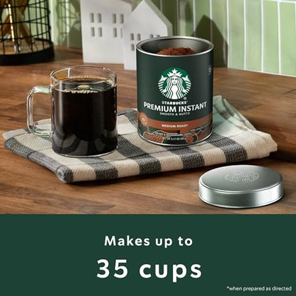 Premium Medium Roast Instant Coffee 100% Arabica Tin Up to 40 Cups