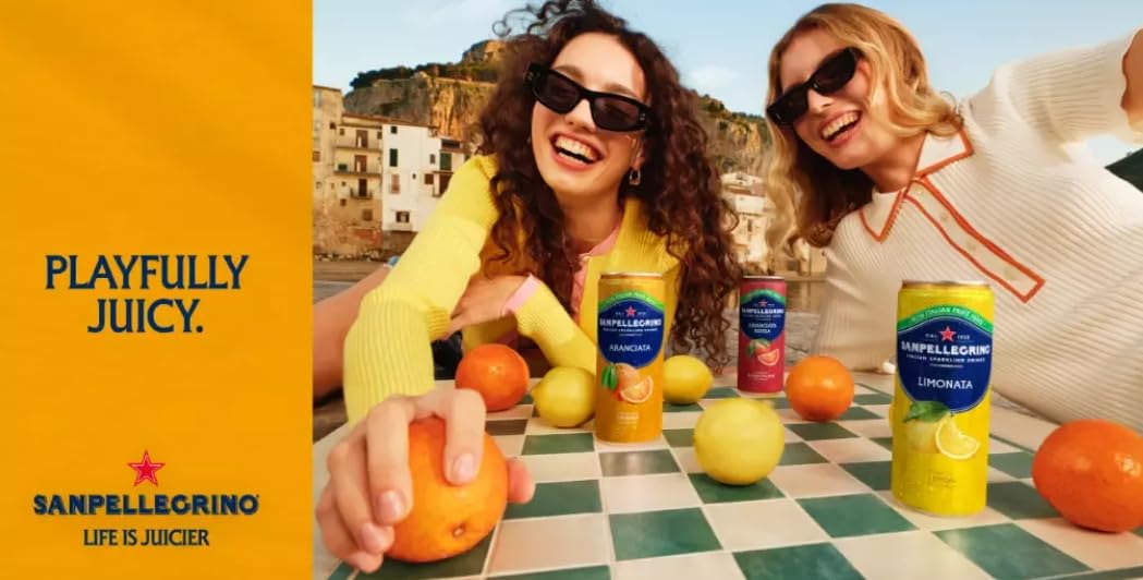 Sparkling Fruit Beverage Variety Pack Blood Orange Lemon Prickly Pear Pomegranate Cans 11.15oz Pack of 24