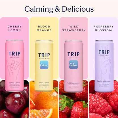 Mindful Blend Sparkling Adaptogen Seltzer Magnesium Citrate Ashwagandha Lion’s Mane L Theanine No Sugar Vegan Variety Pack 12oz Pack of 12