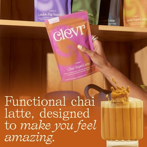 Instant Tea Latte Superfood Powder Blend with Oat Milk Lion’s Mane Reishi Mushroom 14 Servings