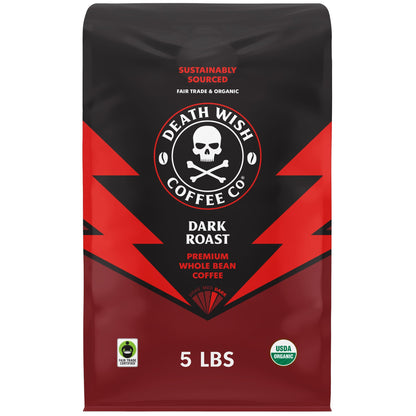 Valhalla Java Whole Bean Coffee Bold Intense Arabica Robusta Organic High Caffeine Blend