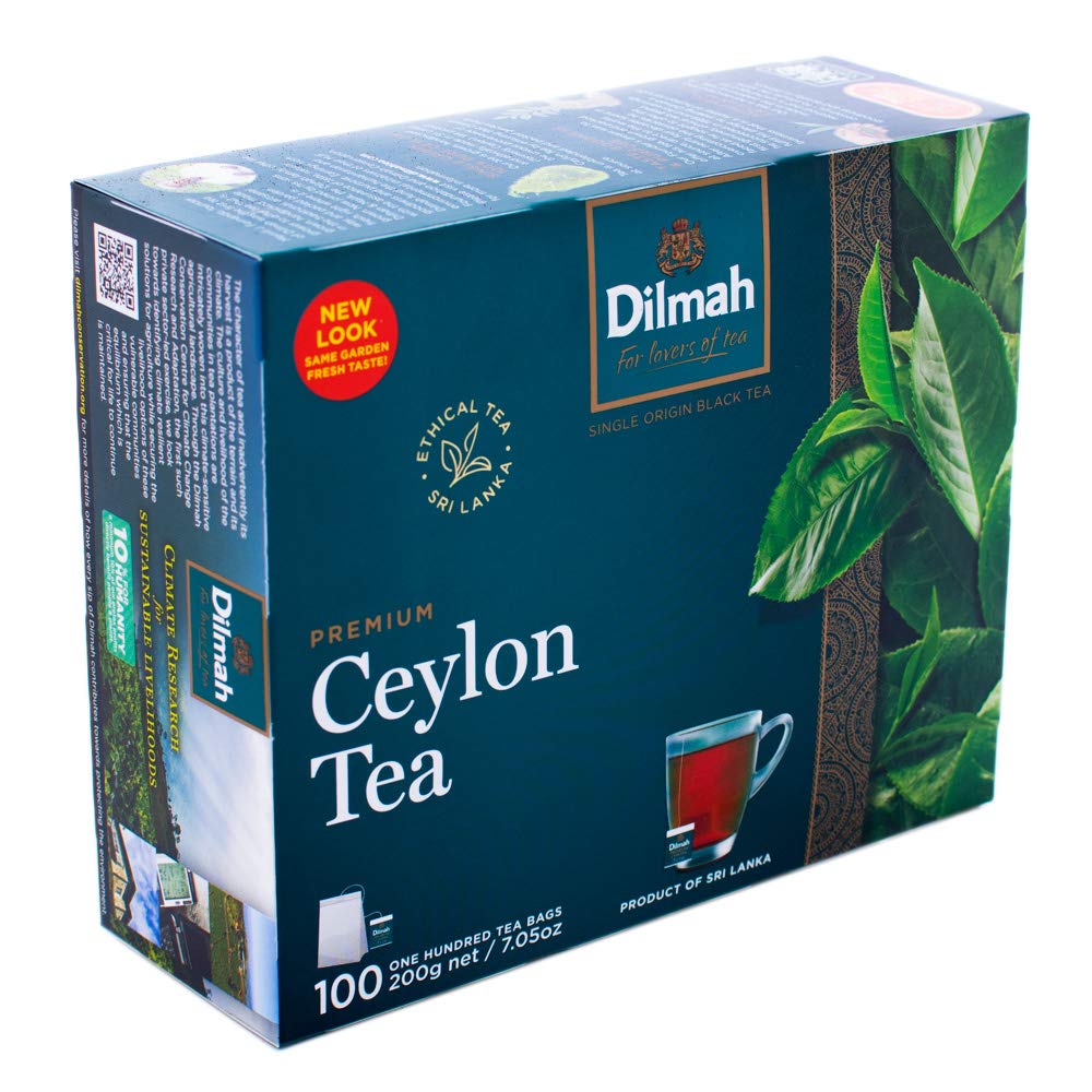 Dilmah Premium 100% Pure Ceylon Tea, 100-Count Tea Bags (Pack of 3)