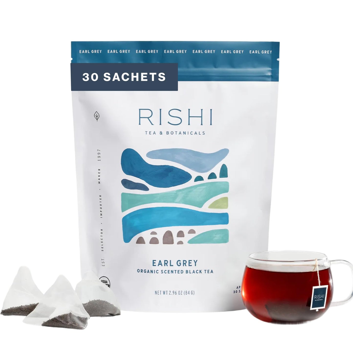Earl Grey Black Tea Sachet Bags with Bergamot Oil Organic Kosher