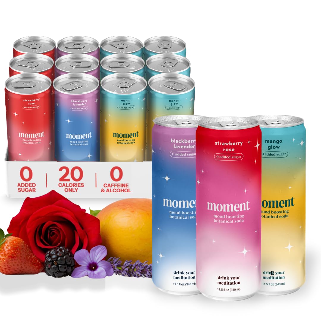 Botanical Sparkling Soda Adaptogen Drink Calm Clarity Relaxation L Theanine Ashwagandha Sugar Free Caffeine Free