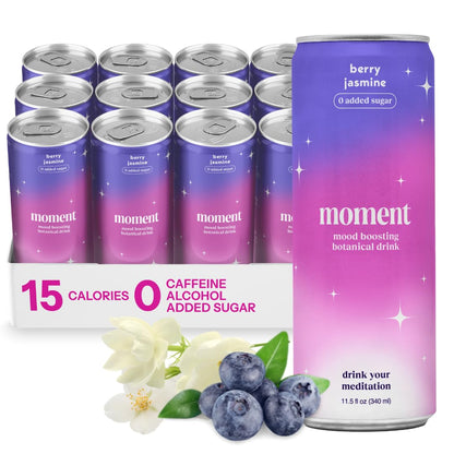 Botanical Sparkling Soda Adaptogen Drink Calm Clarity Relaxation L Theanine Ashwagandha Sugar Free Caffeine Free