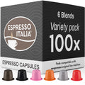 Italian Espresso Coffee Pods Compatible with Nespresso Original Line BPA Free Capsules Made in Italy