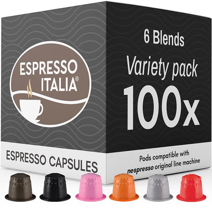 Italian Espresso Coffee Pods Compatible with Nespresso Original Line BPA Free Capsules Made in Italy
