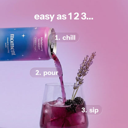 Botanical Sparkling Soda Adaptogen Drink Calm Clarity Relaxation L Theanine Ashwagandha Sugar Free Caffeine Free