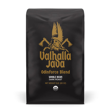 Valhalla Java Whole Bean Coffee Bold Intense Arabica Robusta Organic High Caffeine Blend