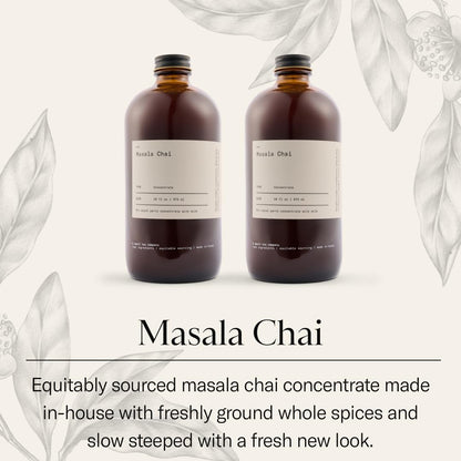 Masala Chai Tea Concentrate Small Batch Spiced Chai Hot or Iced Pack of 2