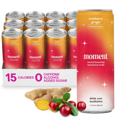 Botanical Sparkling Soda Adaptogen Drink Calm Clarity Relaxation L Theanine Ashwagandha Sugar Free Caffeine Free