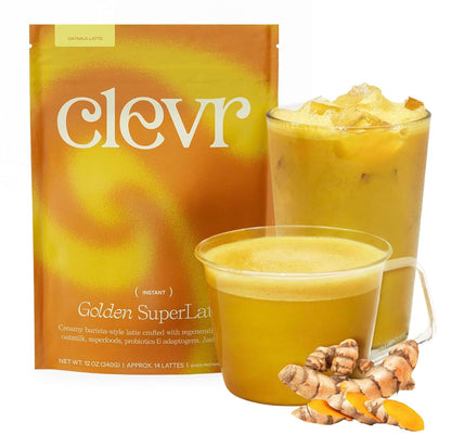 Instant Tea Latte Superfood Powder Blend with Oat Milk Lion’s Mane Reishi Mushroom 14 Servings