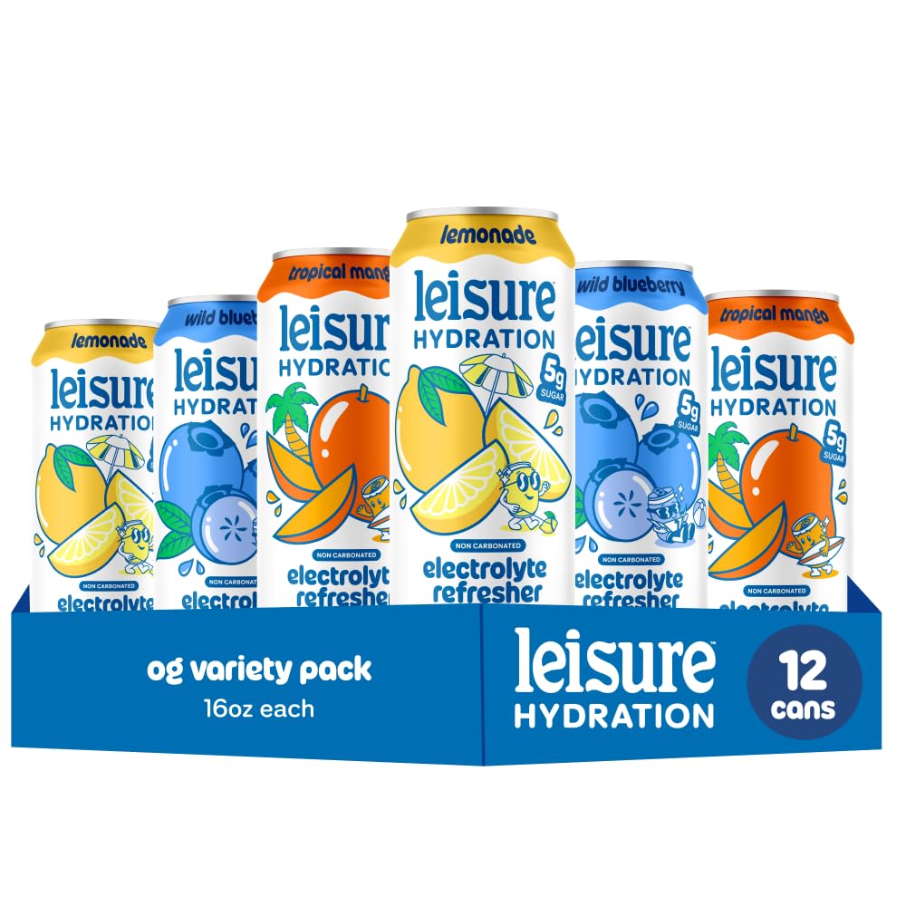 Hydration Beverage Variety Pack Lemonade Flavor Low Calorie Functional Drink Cans Pack of 24