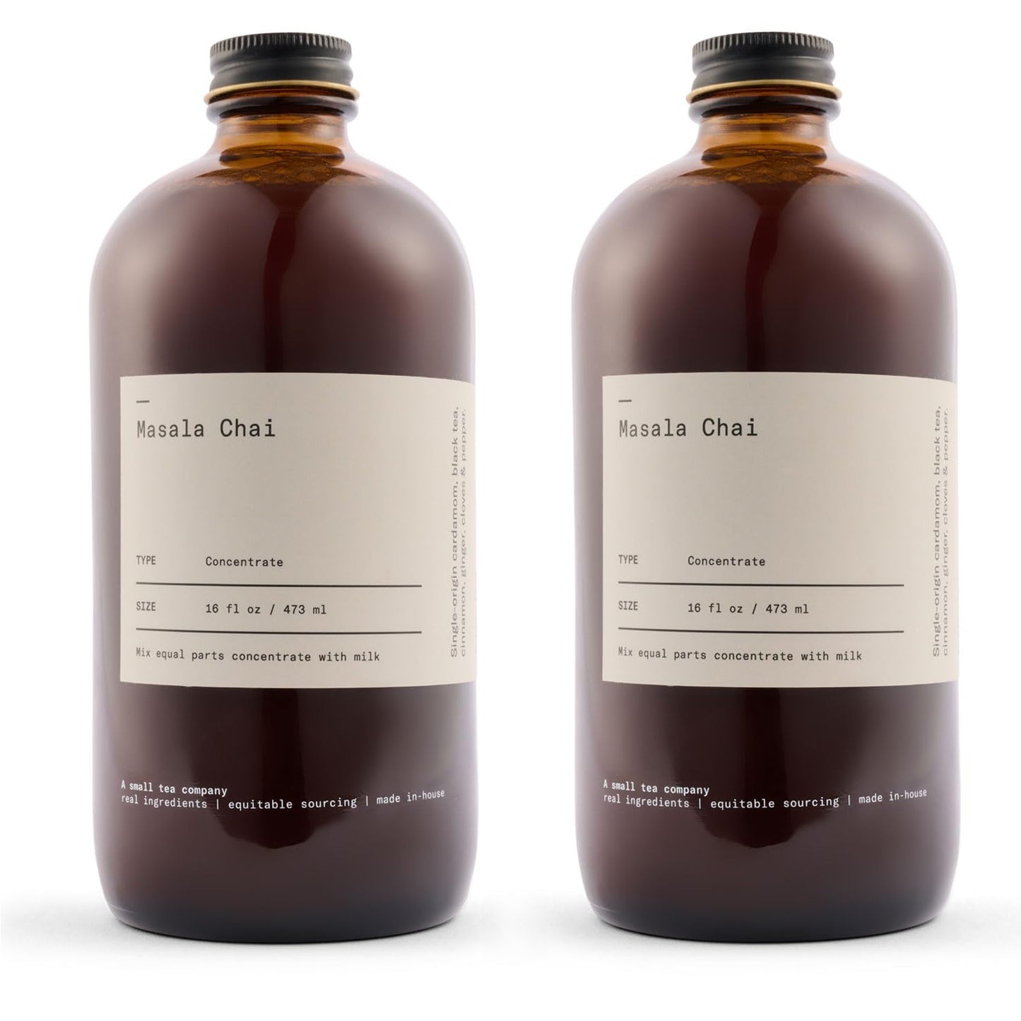 Masala Chai Tea Concentrate Small Batch Spiced Chai Hot or Iced Pack of 2