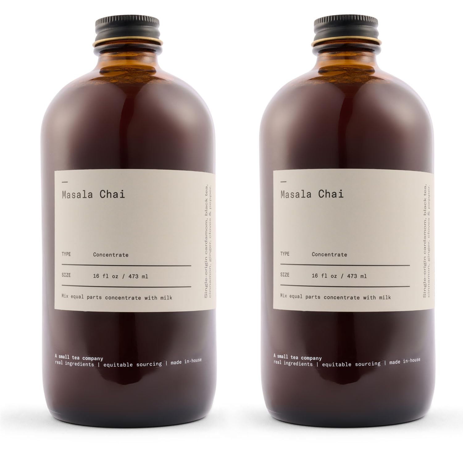 Masala Chai Tea Concentrate Small Batch Spiced Chai Hot or Iced Pack of 2