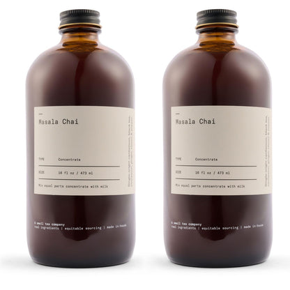 Masala Chai Tea Concentrate Small Batch Spiced Chai Hot or Iced Pack of 2