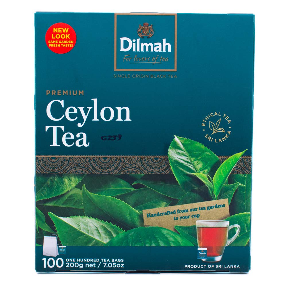 Dilmah Premium 100% Pure Ceylon Tea, 100-Count Tea Bags (Pack of 3)