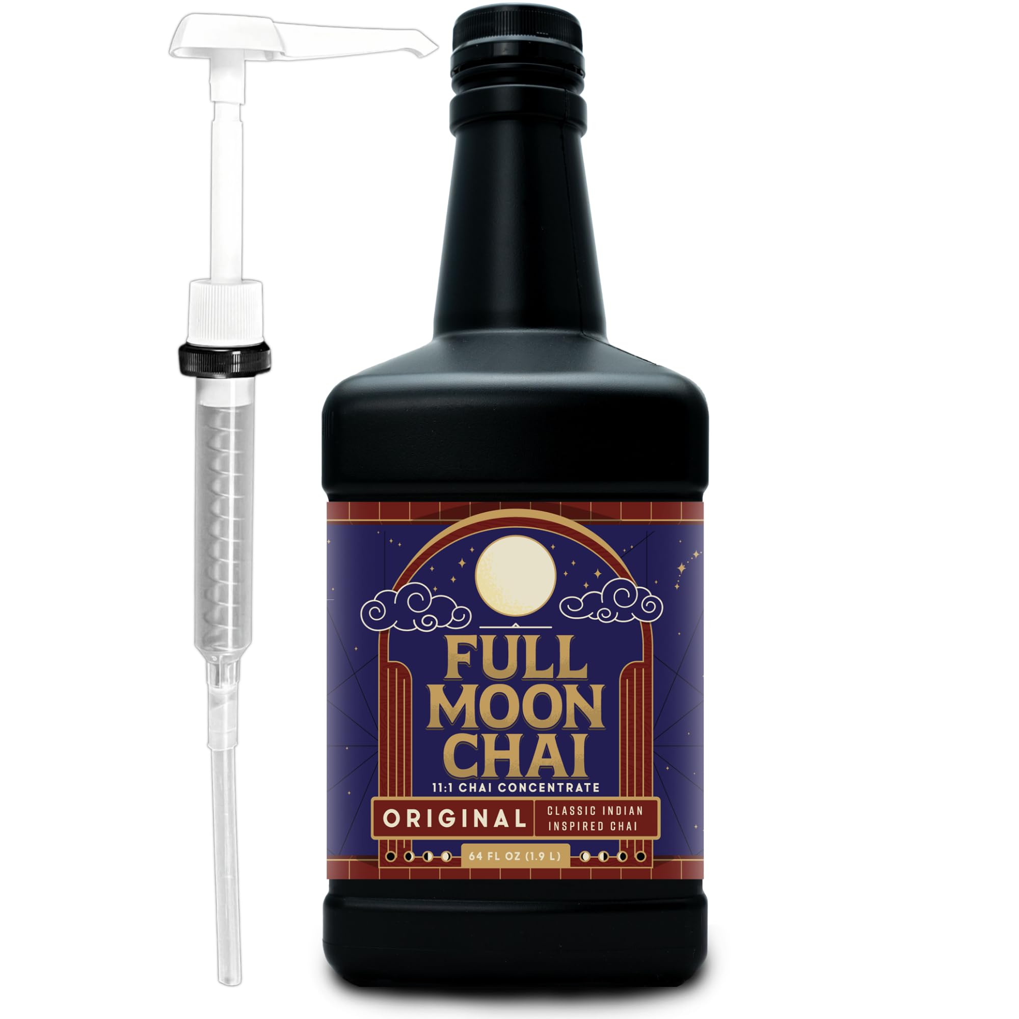 Full Moon Chai Tea Concentrate Classic Indian Style Organic Cane Sugar Natural Flavored Blend