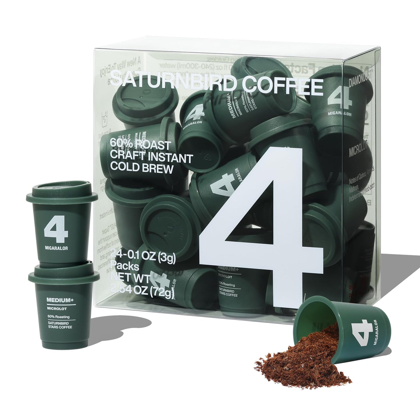 Super Instant Freeze Dried Coffee Pods Light Medium Dark Roast 100% Arabica Hot or Cold Brew