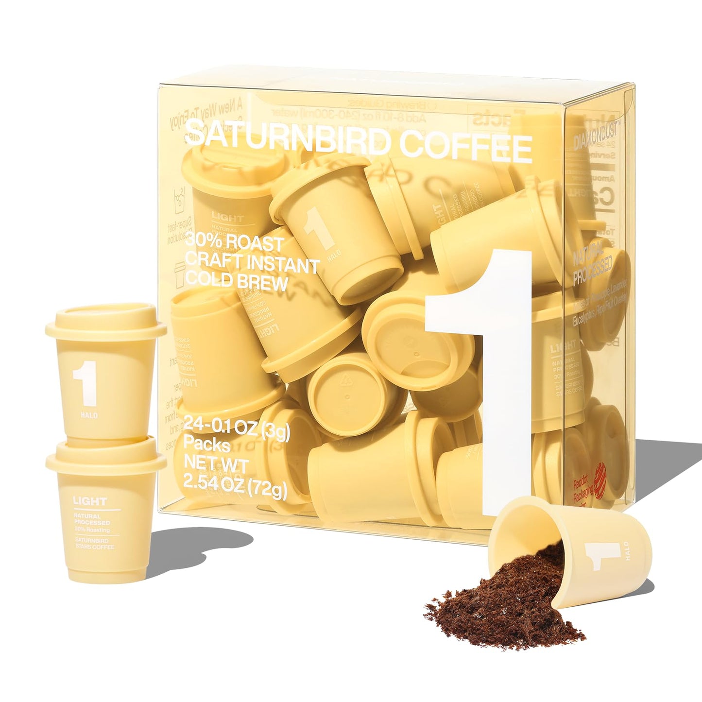 Super Instant Freeze Dried Coffee Pods Light Medium Dark Roast 100% Arabica Hot or Cold Brew