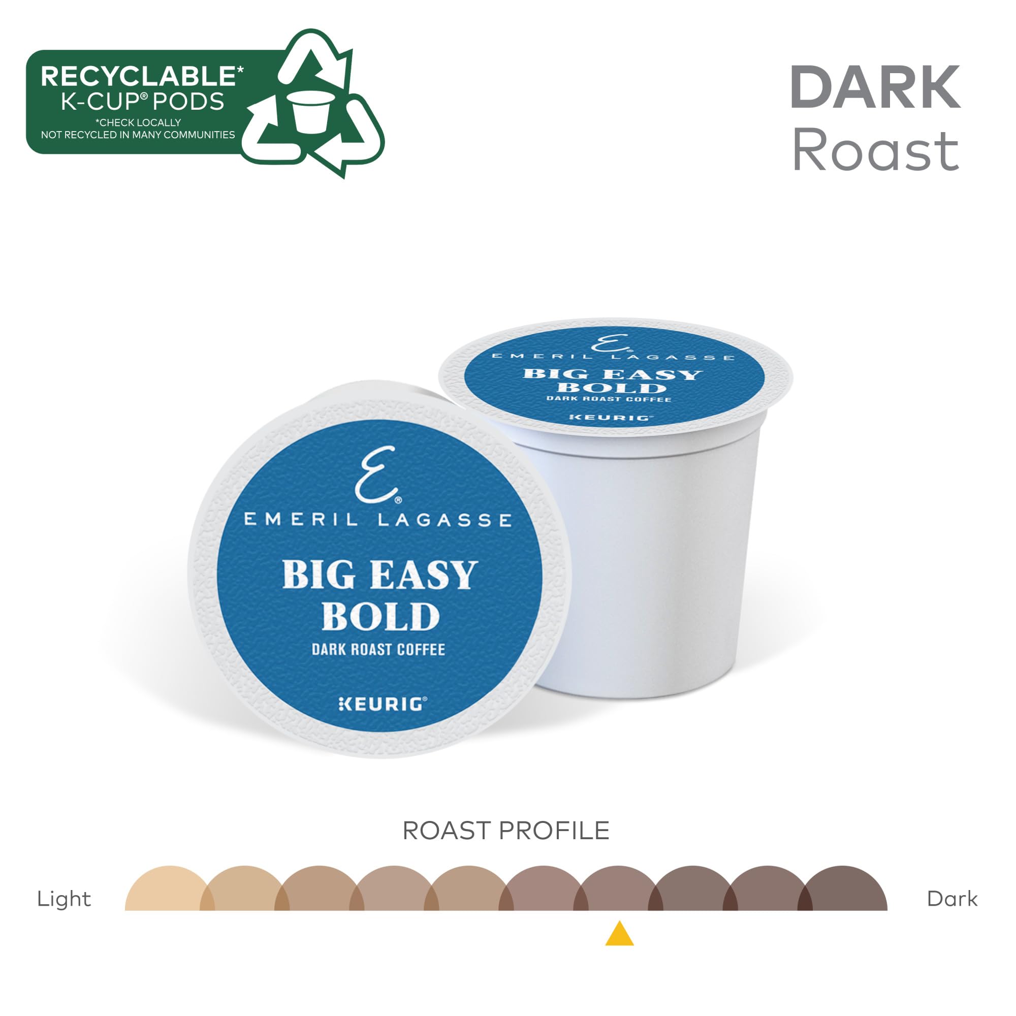 Emeril Big Easy Bold Coffee, Keurig Single-Serve K-Cup Pods, Dark Roast Coffee