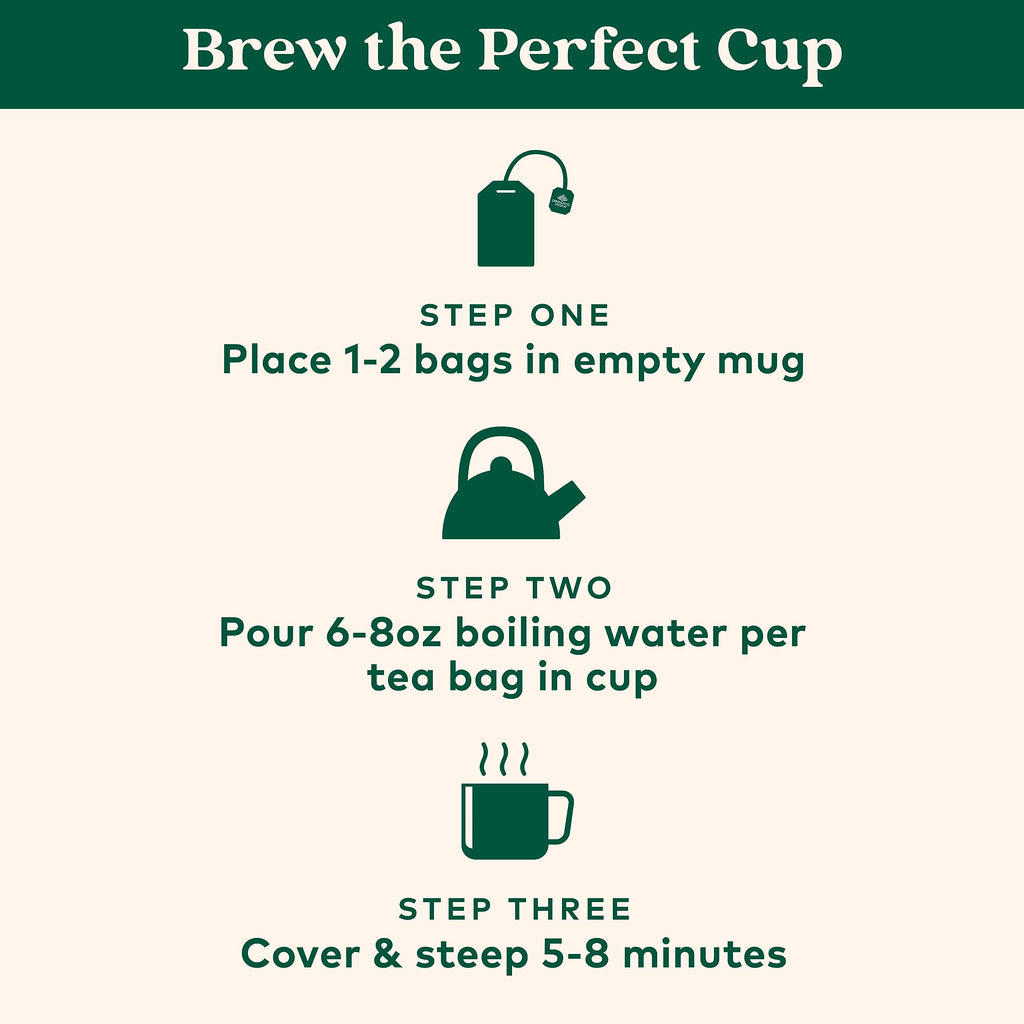Organic Tulsi Herbal Tea Holy Basil Stress Relief Caffeine Free Immune Support Tea Bags 6 Pack