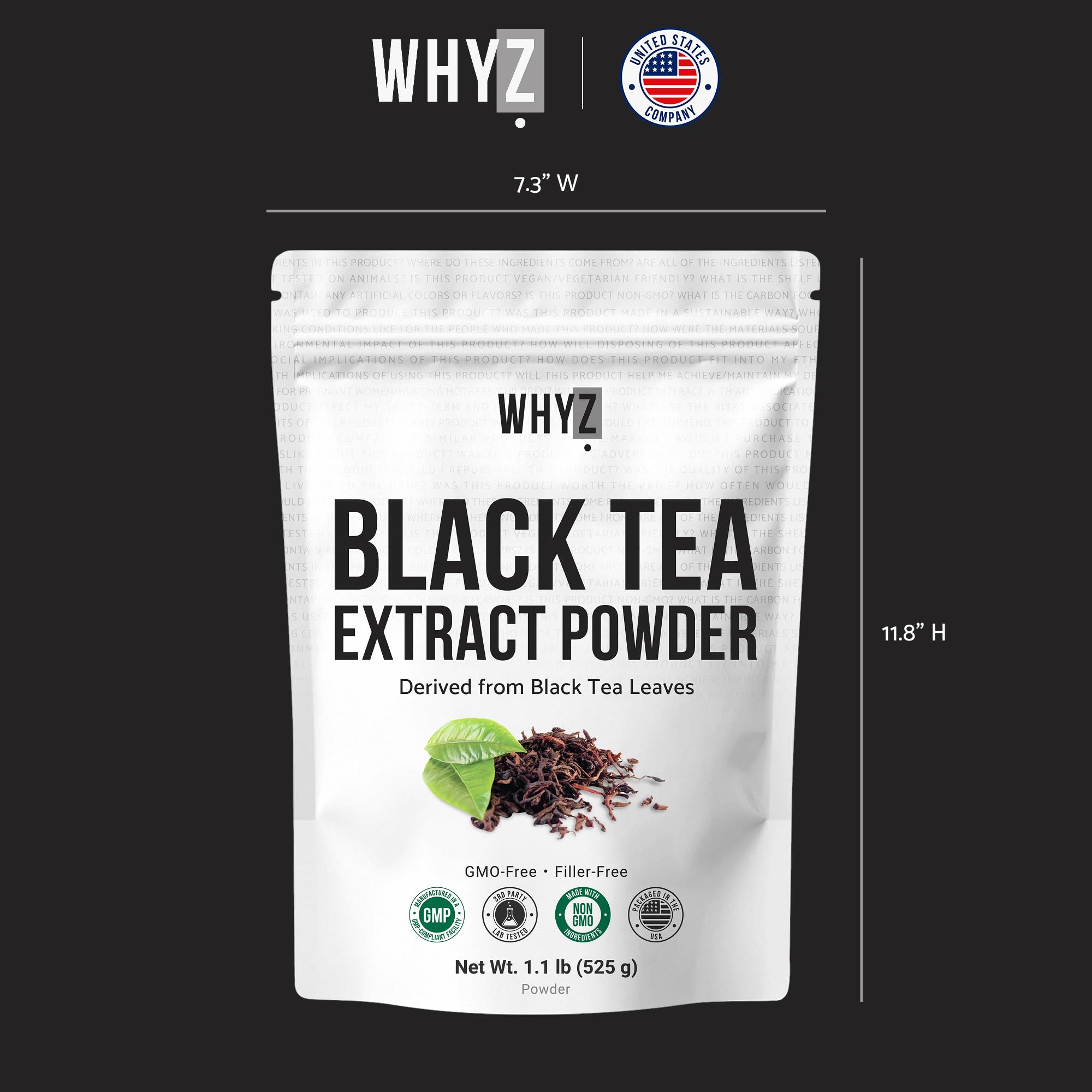 Instant Black Tea Powder Unsweetened Iced Tea Concentrate Hot & Cold Drink Mix