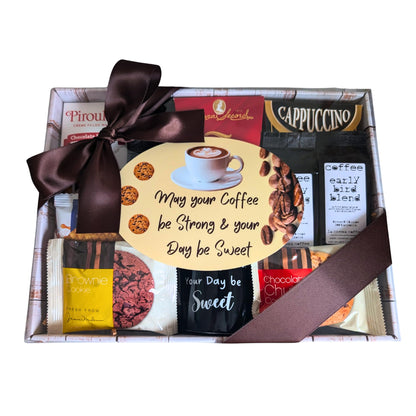 Coffee Gift Basket with Mug Gourmet Coffee Chocolate Cookies Gift Set for All Occasions