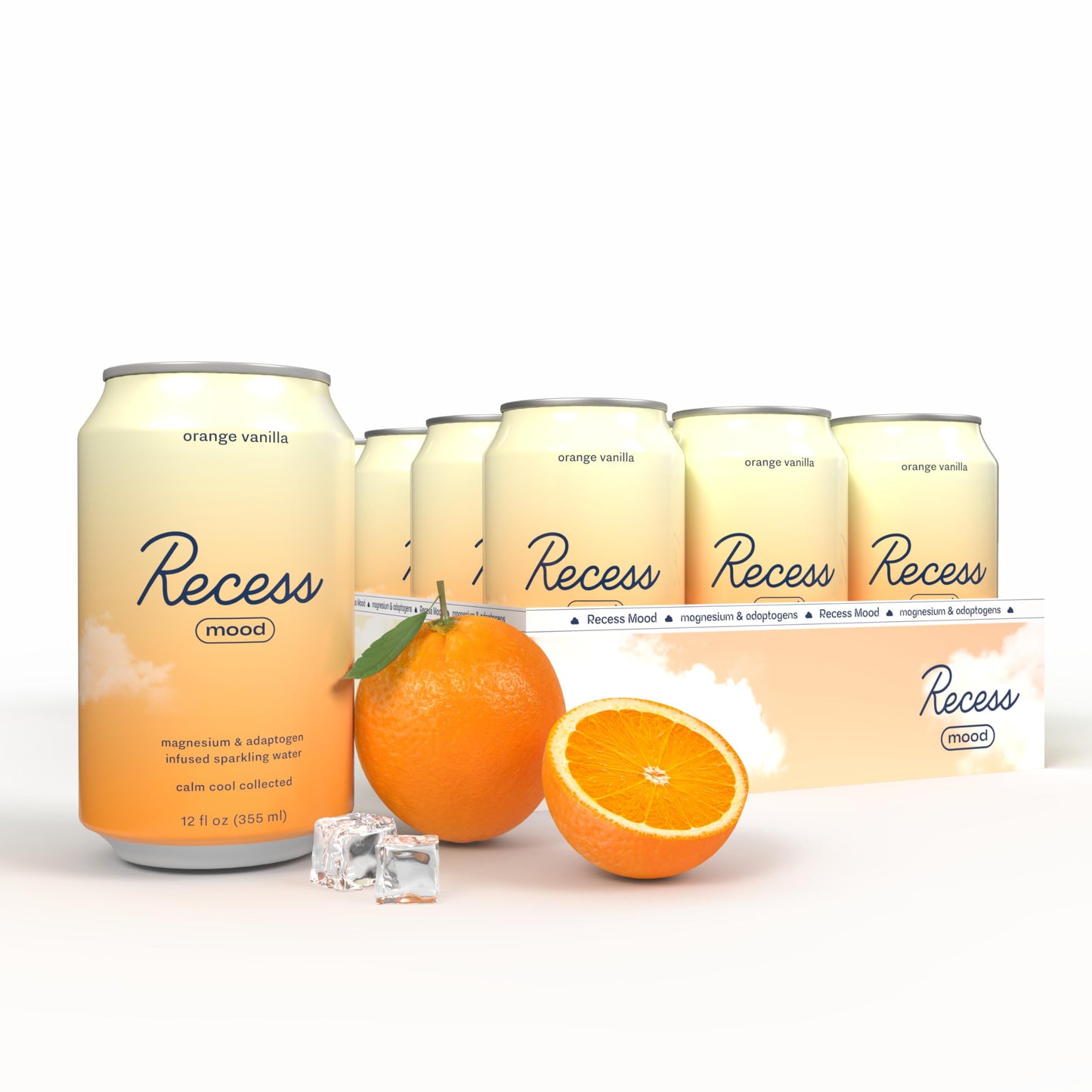 Recess Mood Magnesium Supplement Drink Calming Beverage, 12 Ounce, Pack of 12