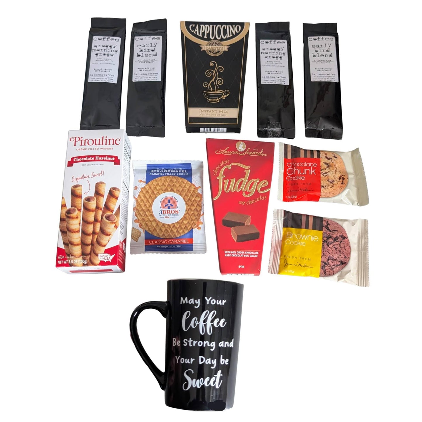 Coffee Gift Basket with Mug Gourmet Coffee Chocolate Cookies Gift Set for All Occasions