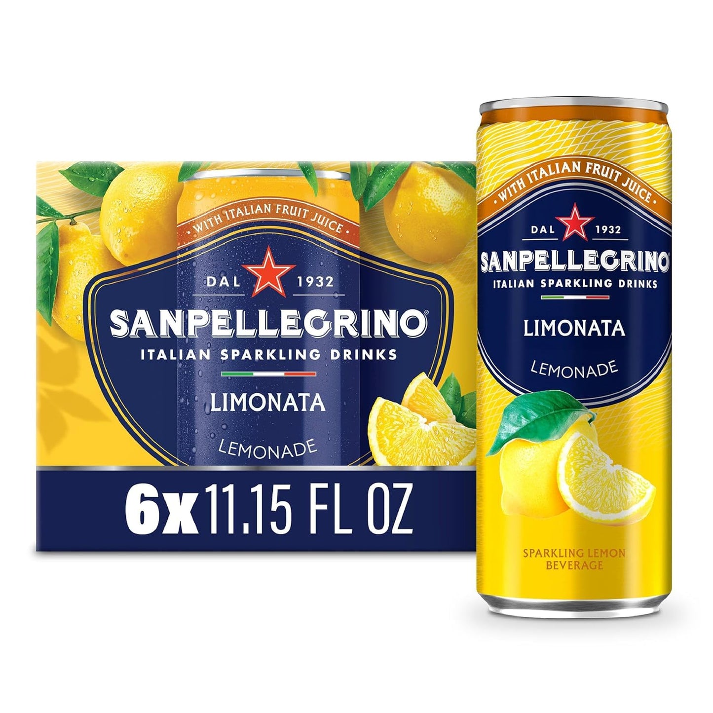 Sparkling Fruit Beverage Variety Pack Blood Orange Lemon Prickly Pear Pomegranate Cans 11.15oz Pack of 24