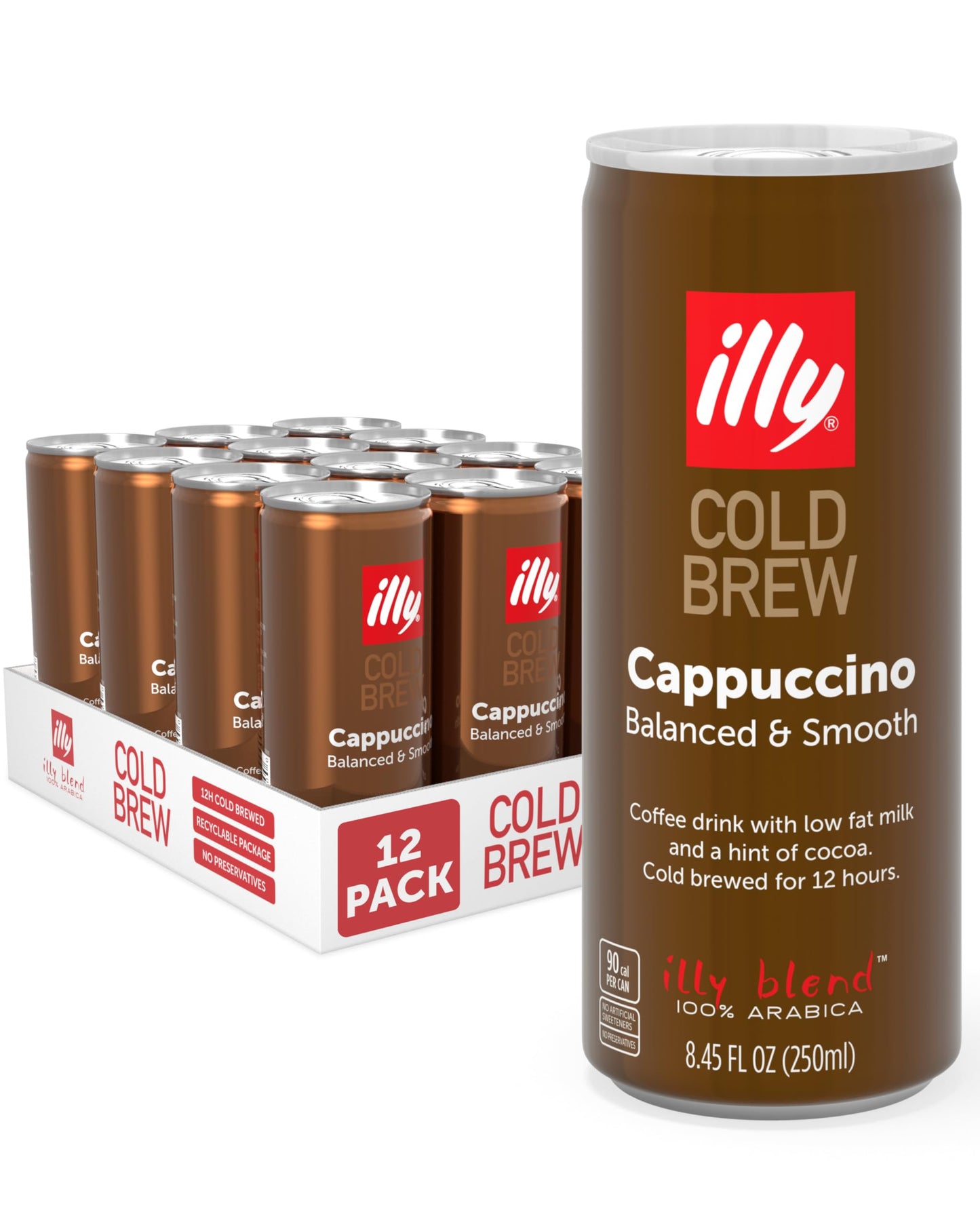 Ready to Drink Cold Brew Cappuccino & Latte Macchiato Italian Arabica Coffee All Natural No Preservatives