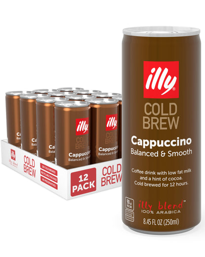 Ready to Drink Cold Brew Cappuccino & Latte Macchiato Italian Arabica Coffee All Natural No Preservatives