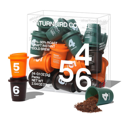 Super Instant Freeze Dried Coffee Pods Light Medium Dark Roast 100% Arabica Hot or Cold Brew
