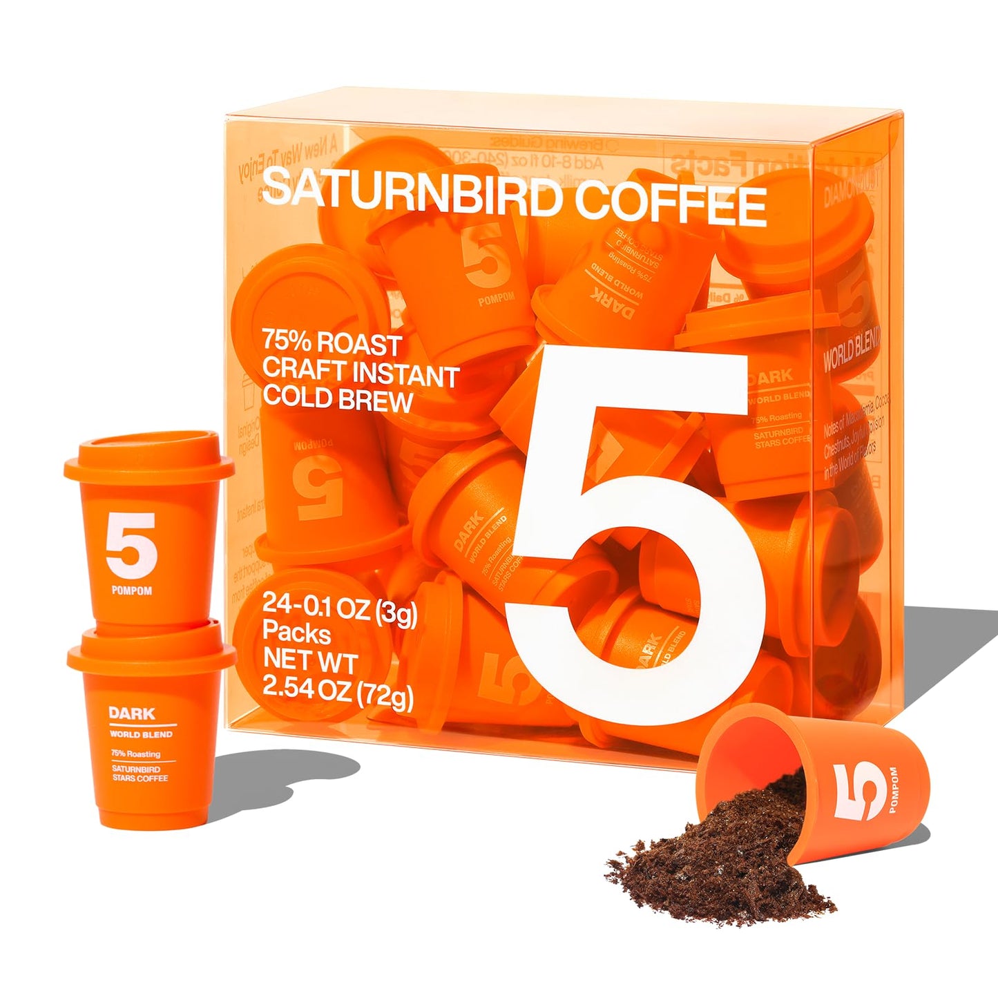 Super Instant Freeze Dried Coffee Pods Light Medium Dark Roast 100% Arabica Hot or Cold Brew