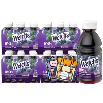 Juice Drink Bottle Variety Pack 10oz 24 Pack with Reusable Snack Bags Fruit Beverage Bottled Drinks