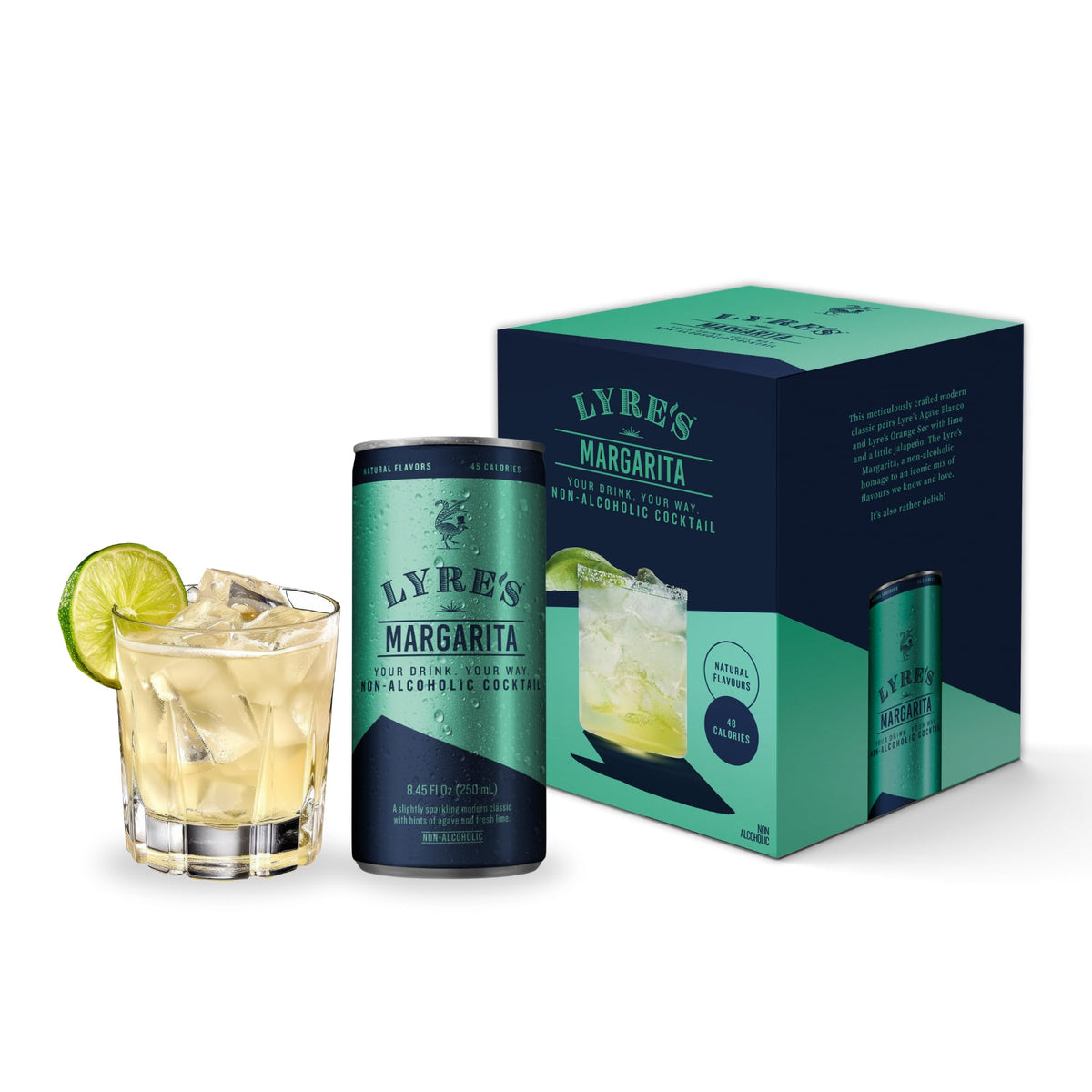 Lyre's Margarita - Non Alcoholic Spirits | Premium Ready To Drink Cocktail | 250ml | 50 Calories Per Can Only