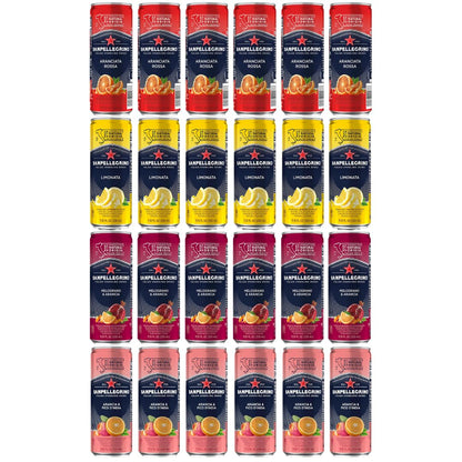 Sparkling Fruit Beverage Variety Pack Blood Orange Lemon Prickly Pear Pomegranate Cans 11.15oz Pack of 24