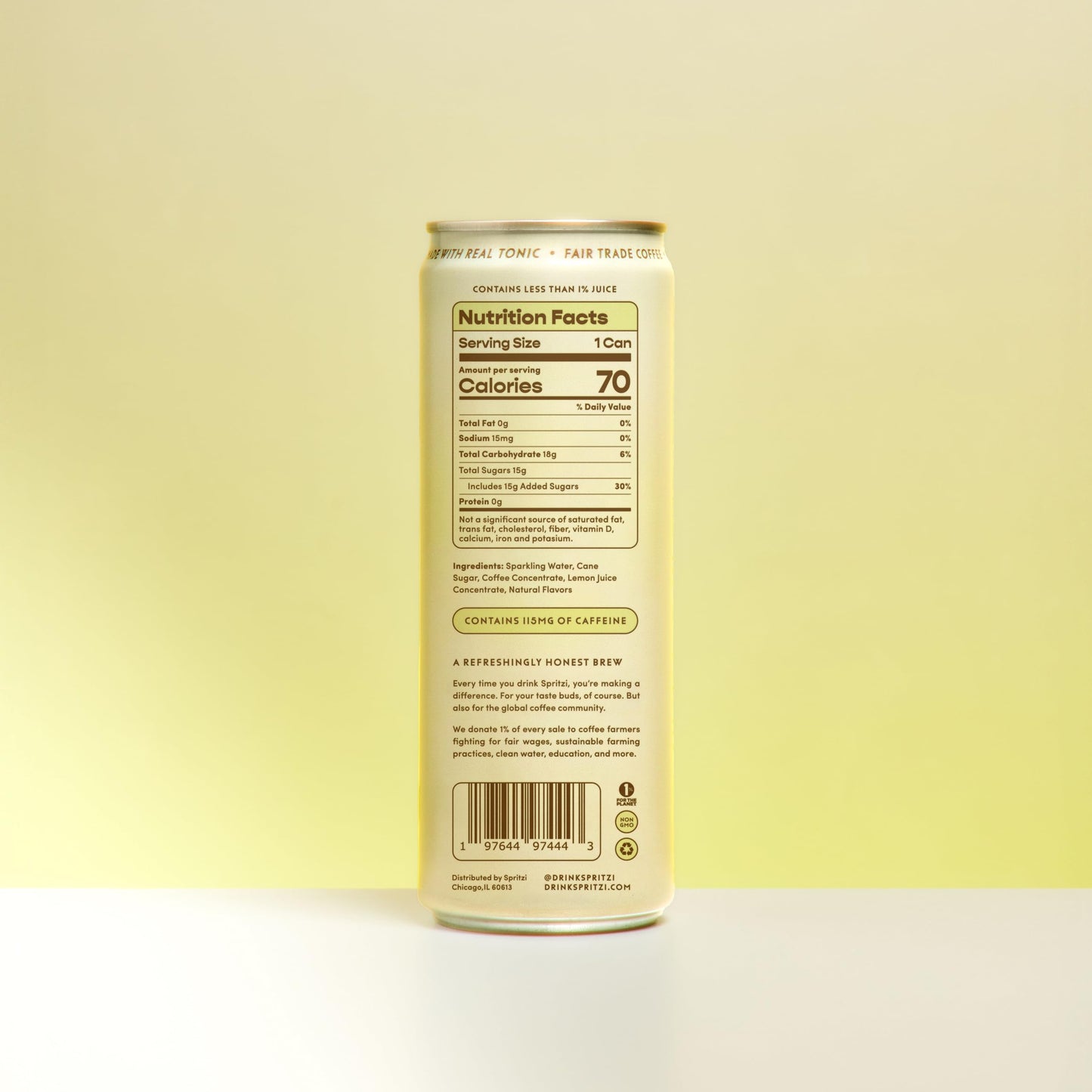 Sparkling Espresso Tonic Canned Coffee Drink Fair Trade Naturally Sweetened 12oz Pack of 12 75mg Caffeine 45 Calories