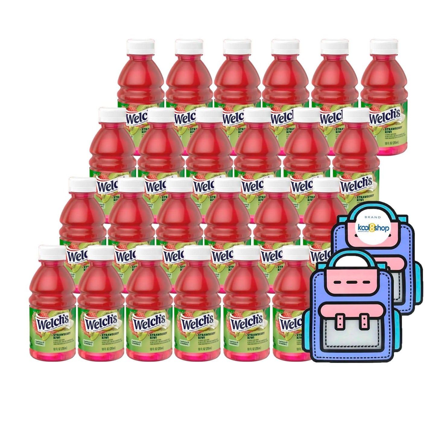 Juice Drink Bottle Variety Pack 10oz 24 Pack with Reusable Snack Bags Fruit Beverage Bottled Drinks