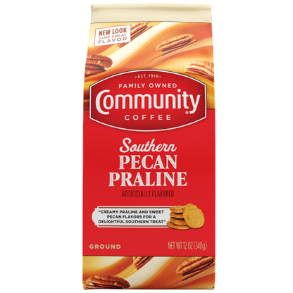Southern Pecan Praline Flavored Medium Roast Ground Coffee 12oz Bags Pack of 6 72oz