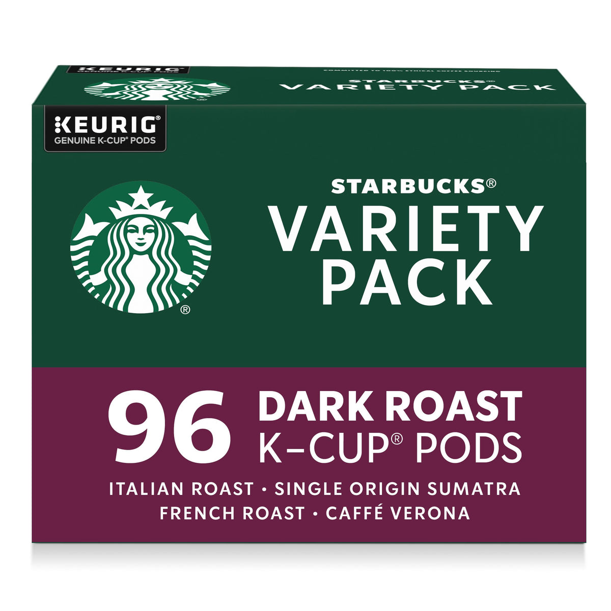 Dark Roast Coffee K-Cup Pods Variety Pack Keurig Compatible 96 Count Hot or Iced Coffee