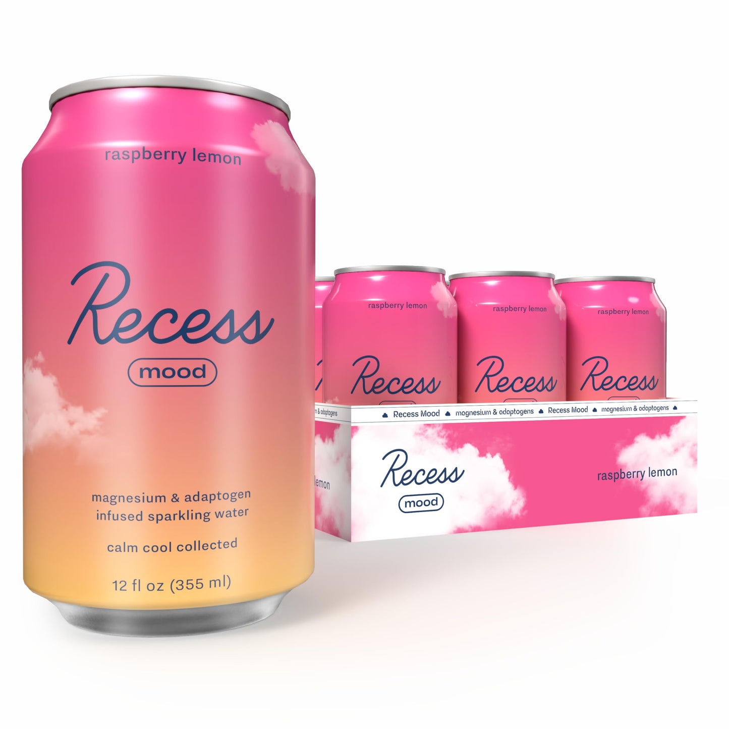 Recess Mood Magnesium Supplement Drink Calming Beverage, 12 Ounce, Pack of 12