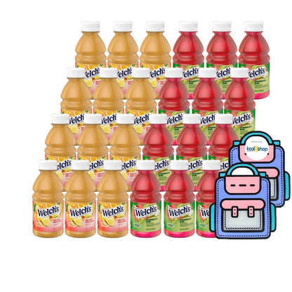 Juice Drink Bottle Variety Pack 10oz 24 Pack with Reusable Snack Bags Fruit Beverage Bottled Drinks