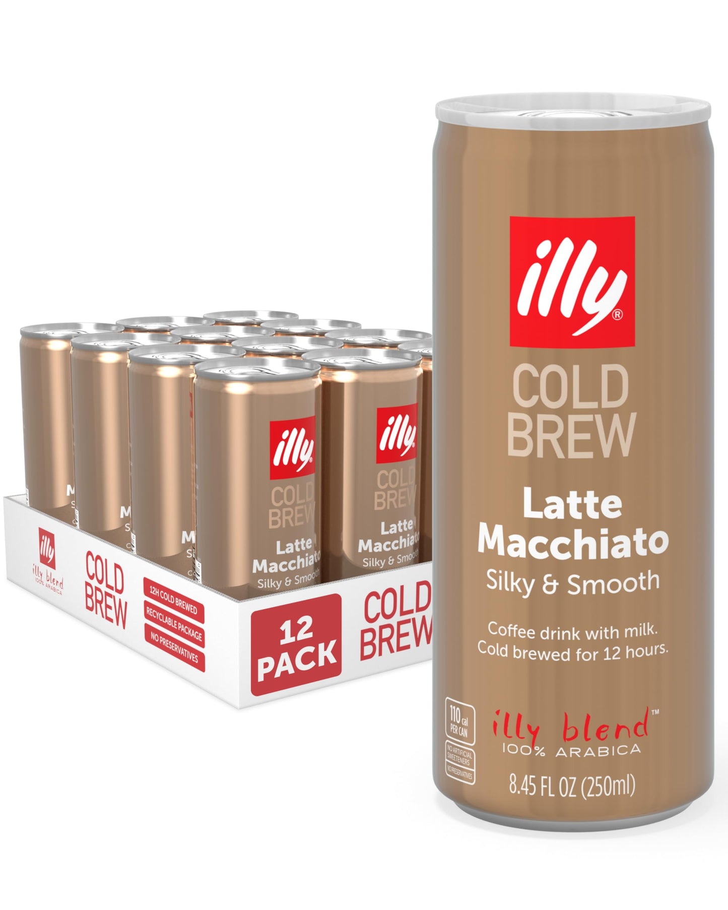 Ready to Drink Cold Brew Cappuccino & Latte Macchiato Italian Arabica Coffee All Natural No Preservatives