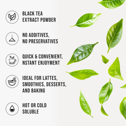 Instant Black Tea Powder Unsweetened Iced Tea Concentrate Hot & Cold Drink Mix